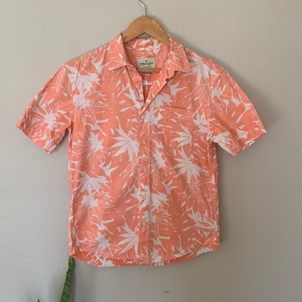 Tropical print orange shirt - American Eagle